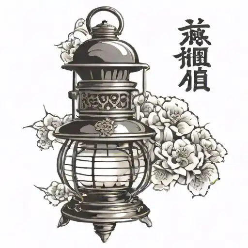 old lantern shining light tattoo design idea
