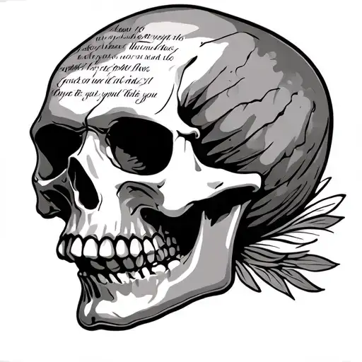 skull and bible verse Isaiah 41:10 tattoo design idea