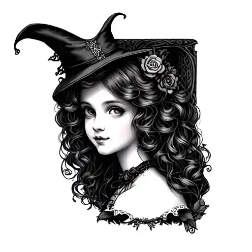 gothic alice in wonderland tattoo design idea