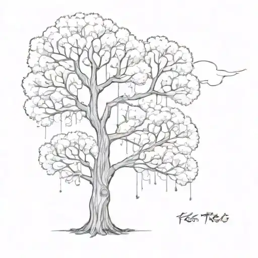"Fake plastic trees" by radiohead songs tattoo design idea