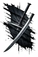broken katana sword tattoo design idea