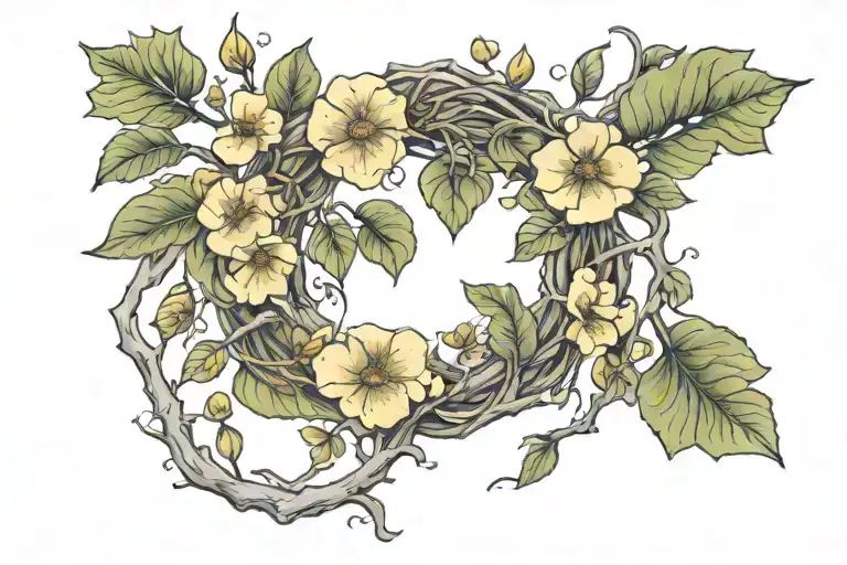 quaking aspen wreath intertwined tattoo design idea