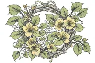 quaking aspen wreath intertwined tattoo design idea