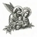 holy family posing tattoo design idea