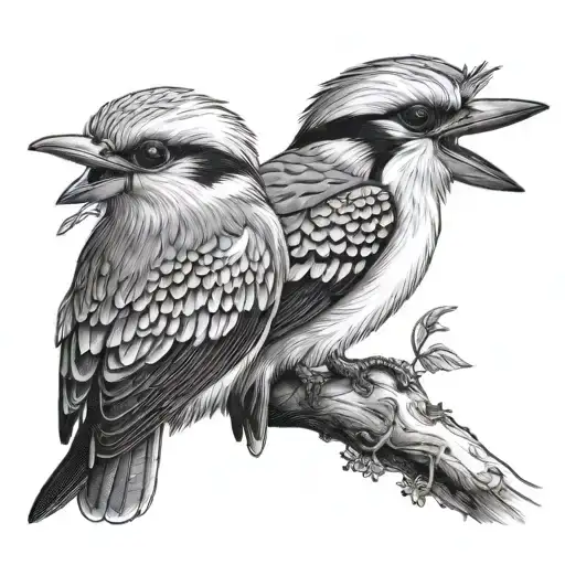 Kookaburra blue wings tattoo design idea