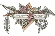 domestic abuse survivor arrow surrounded tattoo design idea