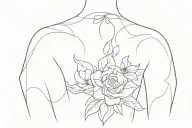 a fairly fine tattoo, not too busy, which starts from each shoulder and ends between the breasts for women tattoo design idea