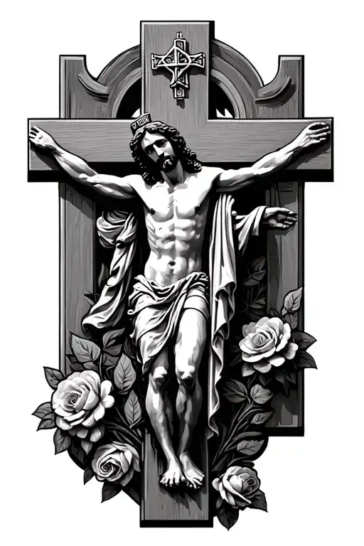 Jesus Christ crusifix tattoo design idea