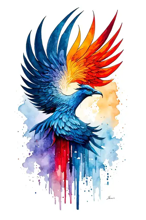 palestine symbol merging from Phoenix tattoo design idea