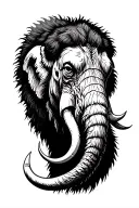 mammoth head tattoo design idea