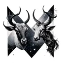 Taurus and Gemini constellation tattoo design idea
