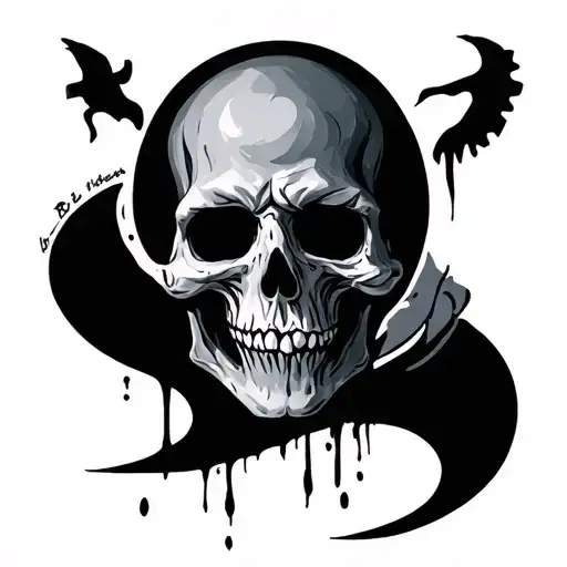 bad omen with writing  tattoo design idea