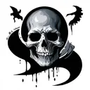 bad omen with writing  tattoo design idea