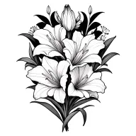 gladiolous flowers tattoo design idea
