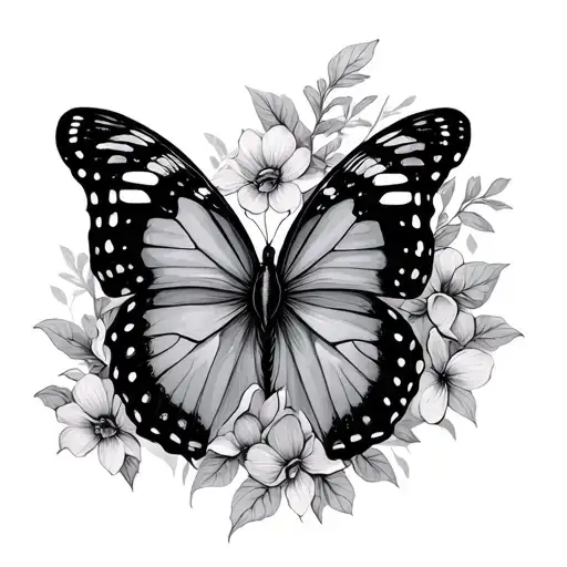 Happiness Is A Butterfly tattoo design idea