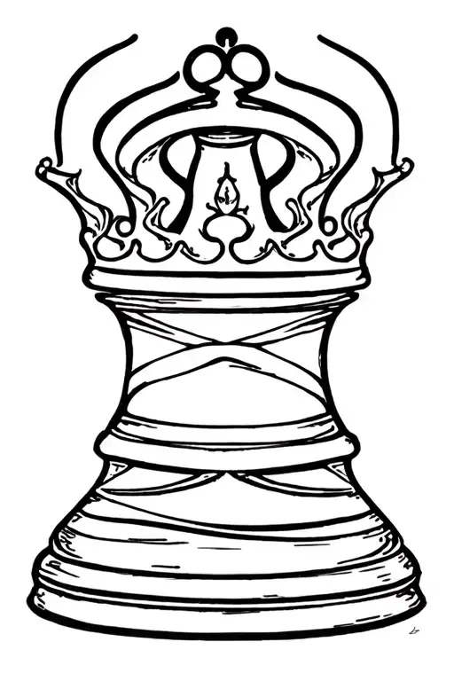 queen chess piece tattoo design idea