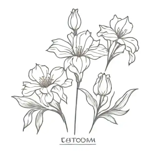 carnation and snowdrop flowers tattoo design idea