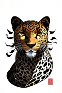 leopard head tattoo design idea