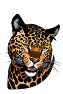 leopard head tattoo design idea