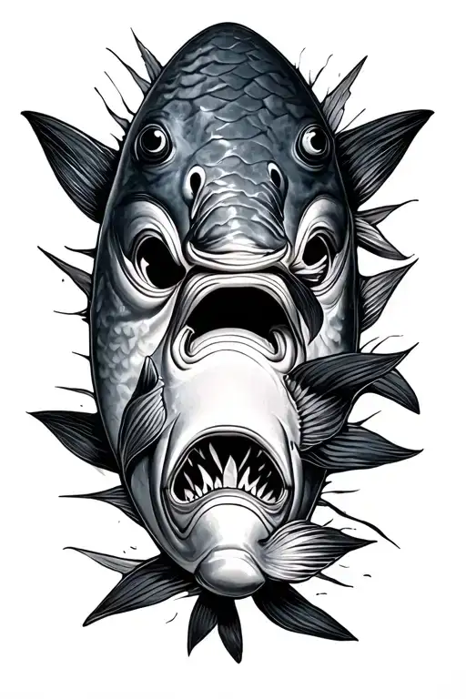 they mask tuna salmon tattoo design idea