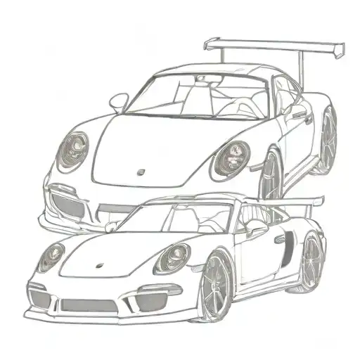 Porsche outline tattoo tattoo design idea