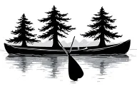 canoe with trees tattoo design idea