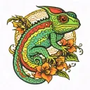 Chameleon tattoo design idea