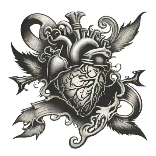 Rip Dad heartbeat tattoo design idea