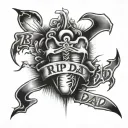 Rip Dad heartbeat tattoo design idea