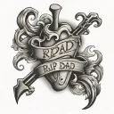 Rip Dad heartbeat tattoo design idea
