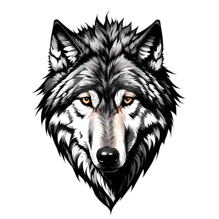 wolf, father, son tattoo design idea