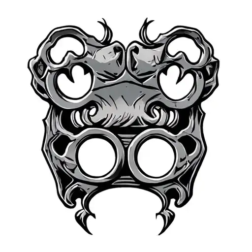 brass knuckles tattoo design idea