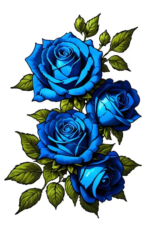 Kaiser the blue roses tattoo design idea