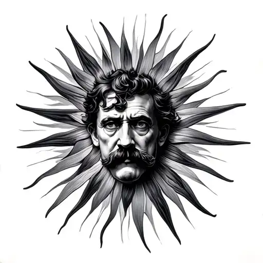 nietzsche philosophy artistic sun tattoo design idea