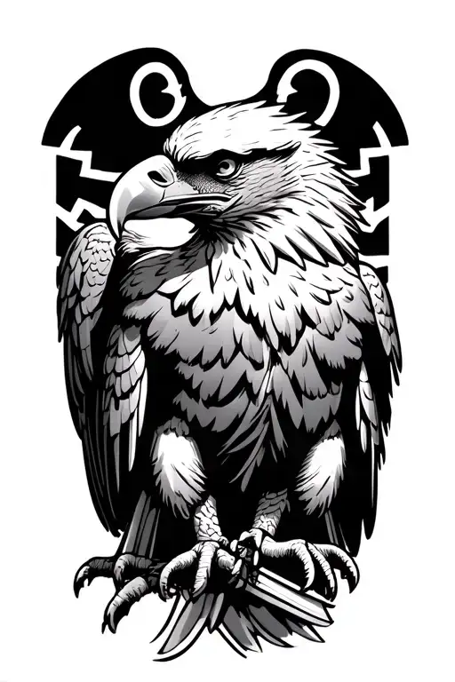eagle greek statue perched tattoo design idea