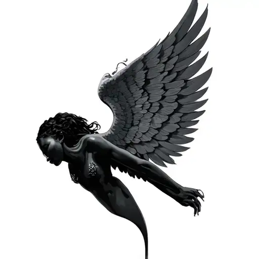 African Angel tattoo design idea
