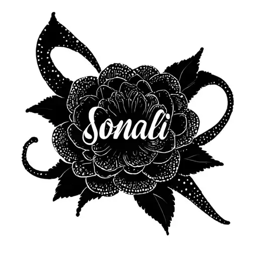 "Sonali " name written tattoo design idea
