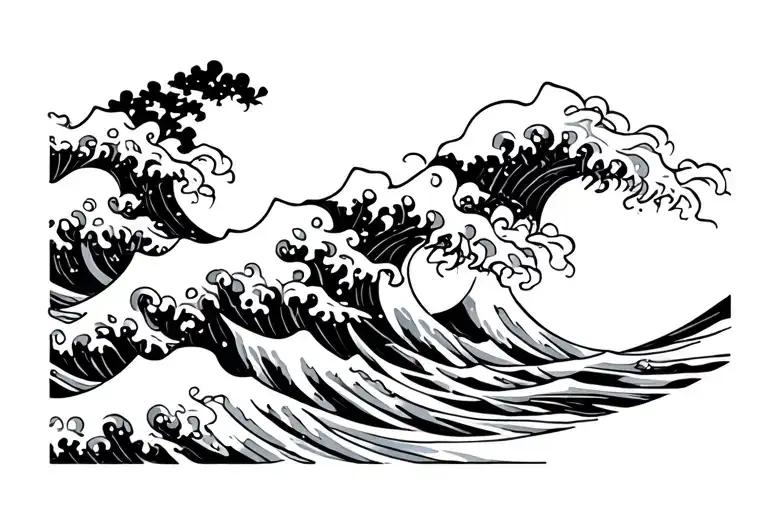 Japanese Waves tattoo design idea