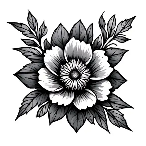 Cosmo flower with Celtic motherhood knot  tattoo design idea