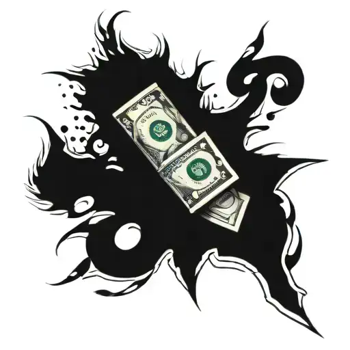 orozco last name  with money falling tattoo design idea