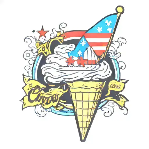 Chicago flag ice cream 🍦 tattoo design idea