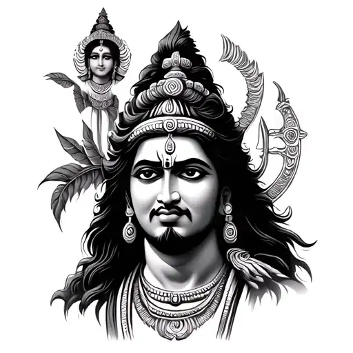 lord Shiva and lord vishnu symbols tatto on hand tattoo design idea