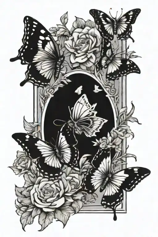 butterflies and flowers the empress tarot card tattoo design idea