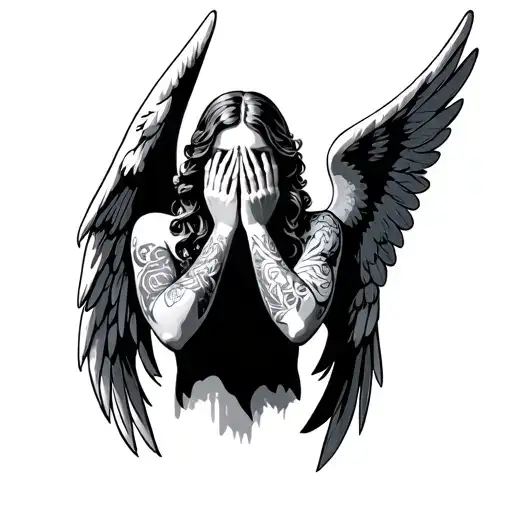 angels with tattoos see no evil speak no evil hear no evil tattoo design idea