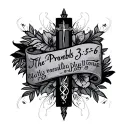 "Proverbs 3:5-6" cross tattoo tattoo design idea