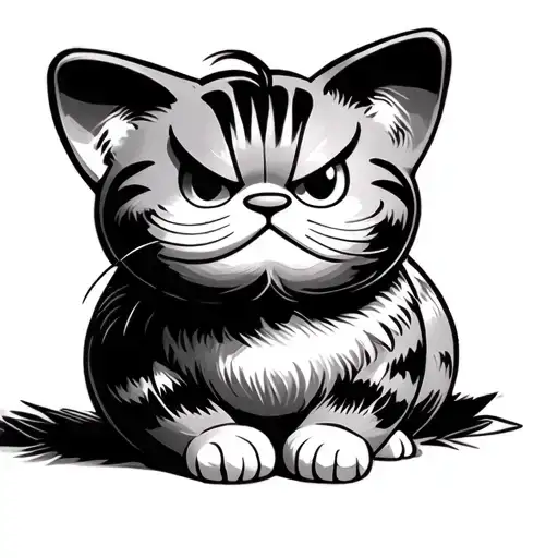 garfield Lucky cat tattoo design idea