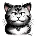 garfield Lucky cat tattoo design idea
