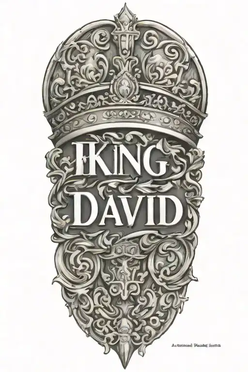 king David name written tattoo design idea