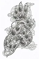 bear paw print tattoo design idea