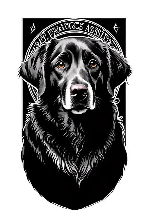 Saint Frances Assisi golden retriever tattoo design idea